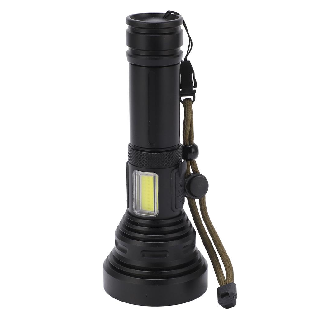 Outdoor USB Rechargeable Flashlight Telescopic Zoom Portable COB Strong Light LED Torch