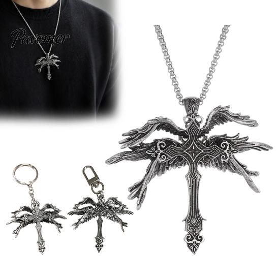 Dainty Alloy Necklace for Women Vintage Six-Winged Angel Pendant Necklace, Gothic Wing Charm Jewelry, Elegant Jewelry Daily Wear Fashion Men