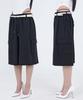 Peideomeonteu Cargo Belted Eyelet Bermuda Sweatpants (Black)