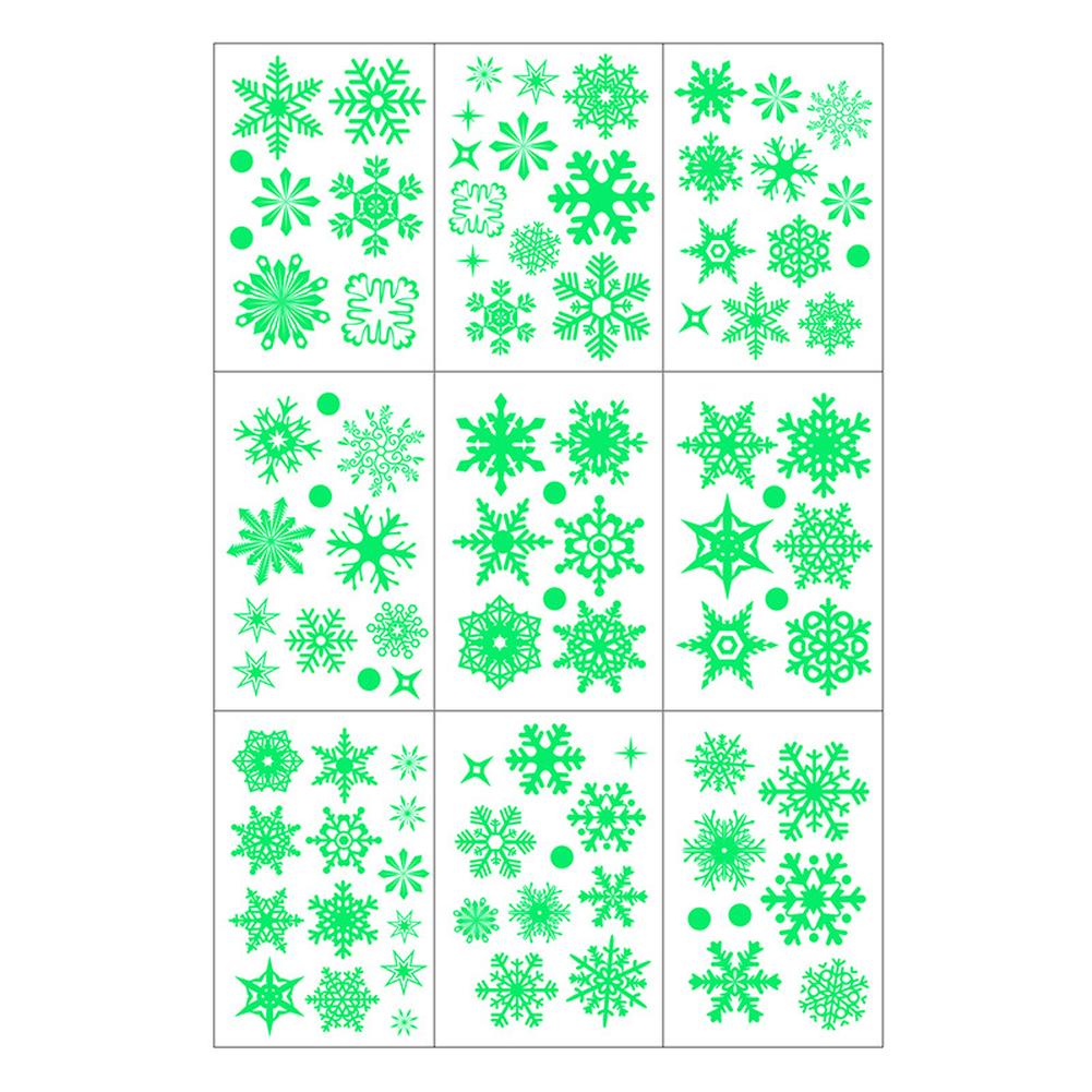 Christmas Window Clings For Glass Windows, 9 Sheets Christmas Window Decals, Glow In The Dark Snowflakes Christmas Window Stickers For Holiday Decorat