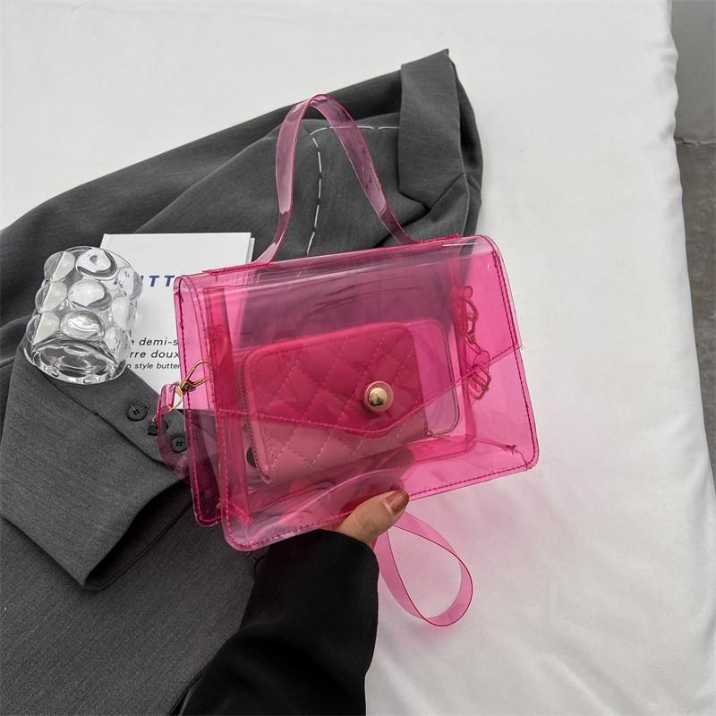 

Trendy Everyday Crossbody Bag In Black White Purple Green And Pink For Casual Use рожевий