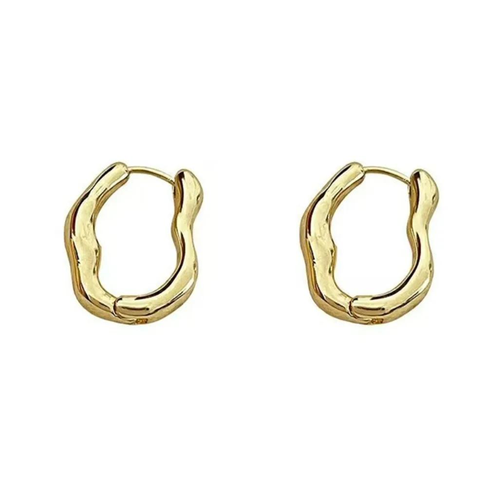 New Design Vintage Metal Geometry Hoop Earring Irregular Minimalist Drops Earrings for Women Fashion Jewelry Accessories Gifts