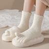 Mid Tube Five Toe Fleece Socks Winter Floor Socks Women Kawaii Five Toe Plush Socks  Winter