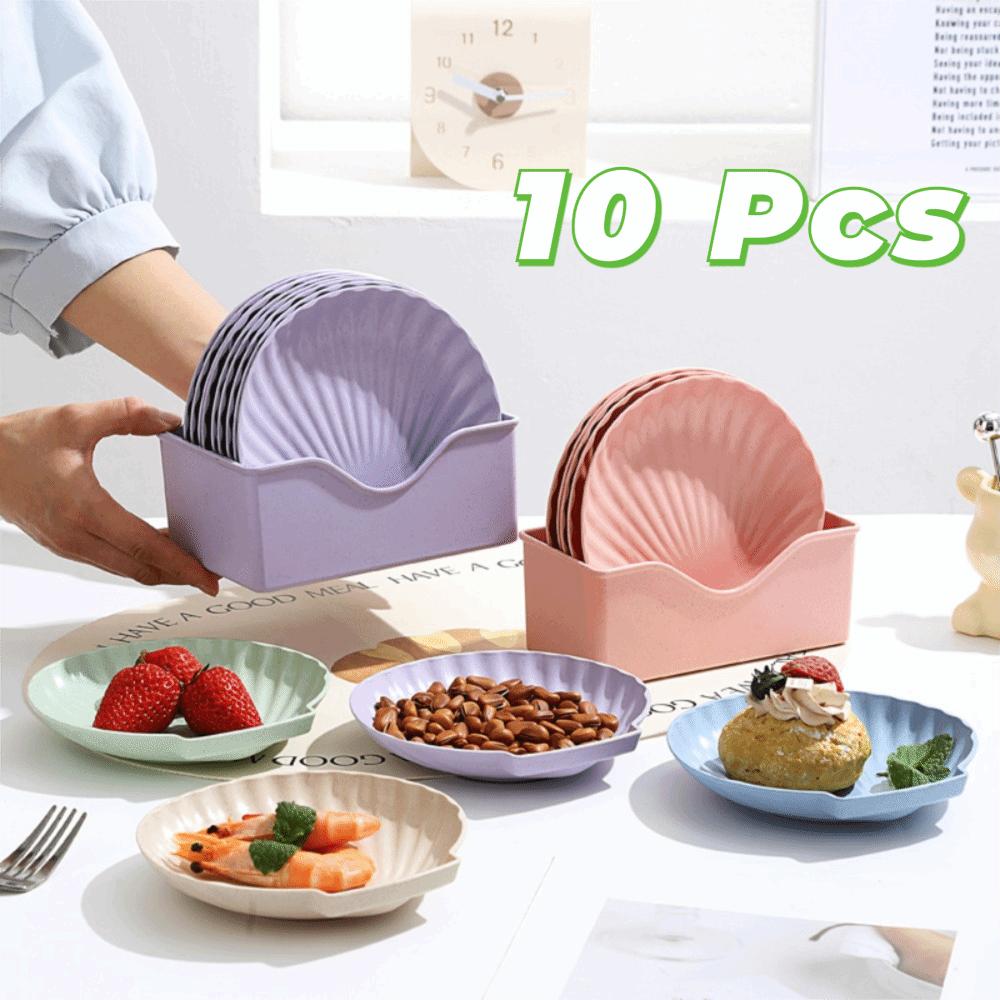 10PCS Nordic Style Shell-shaped Spit Bone Dish Microwave-safe Fruit Plate Dinner Dish Food Scrap