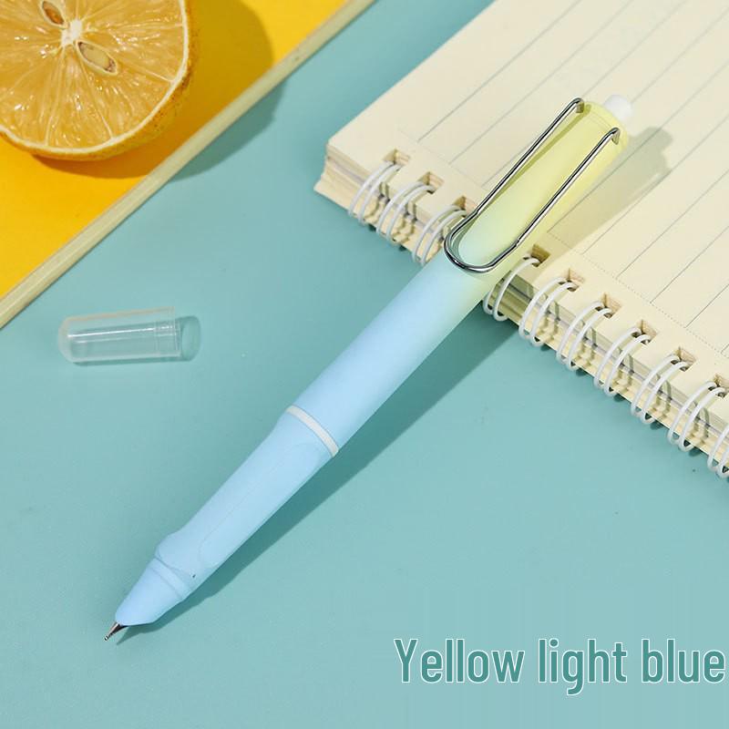 Refillable Ergonomic Fountain Pen for Students - Transparent Colored Plastic Design