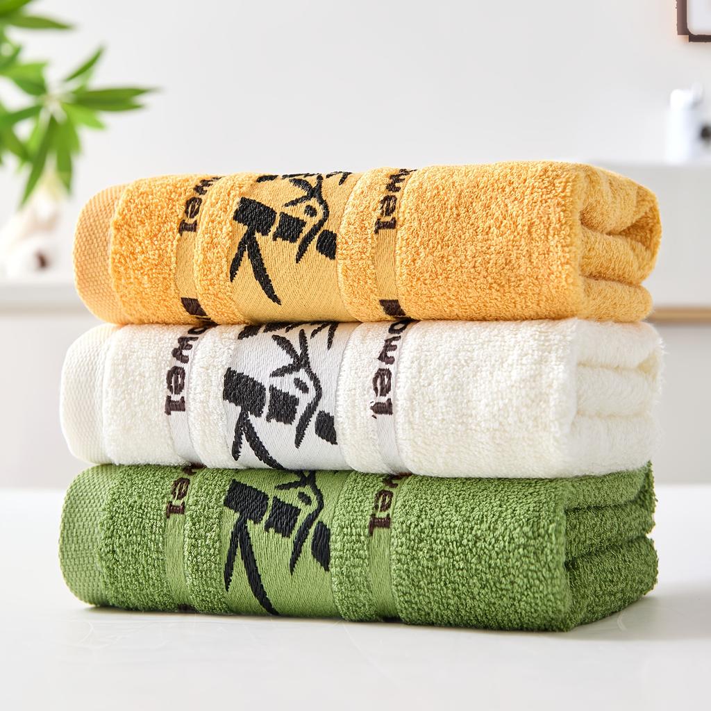 3pcs Bamboo Fiber Embroidered Towels Set 34x34cm/34x74cm/70x140cm Bath Towels Wholesale Bathroom Towel Cover Sport Gift Towels