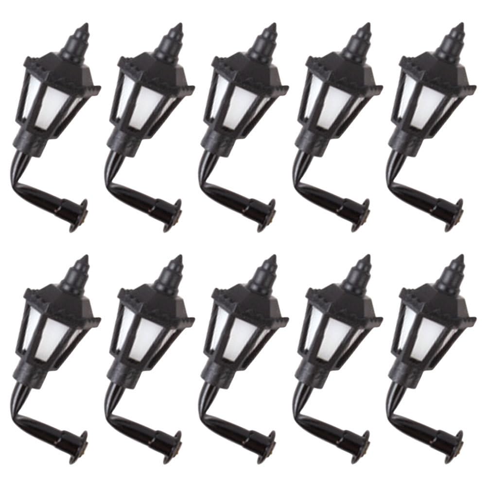 INOOMP Miniature Wall Lights, Wall Lamp Models, Set of 10, LED Lights, Warm White, Dollhouse Scenery, Decoration, Compact Size, DIY Materials