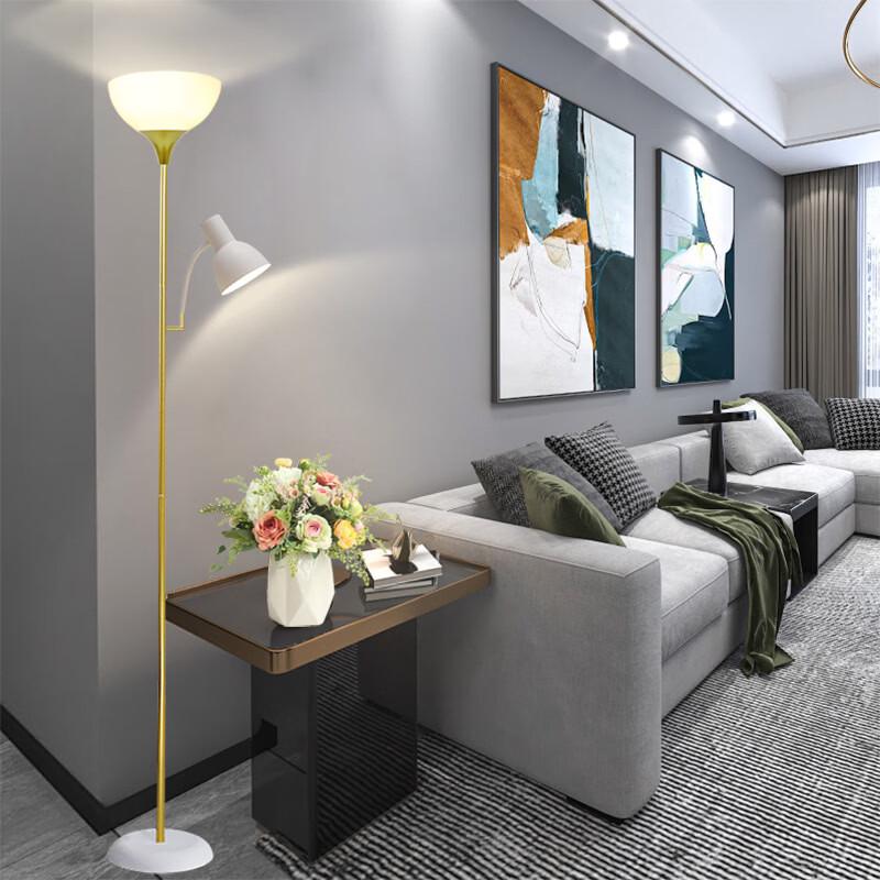 Modern Minimalist Double-Head Floor Lamp with Reading Light