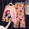 New Demon Hunters Children's Pajamas Long Sleeve Cartoon Girls Babies Middle and Older Children's Loungewear Set