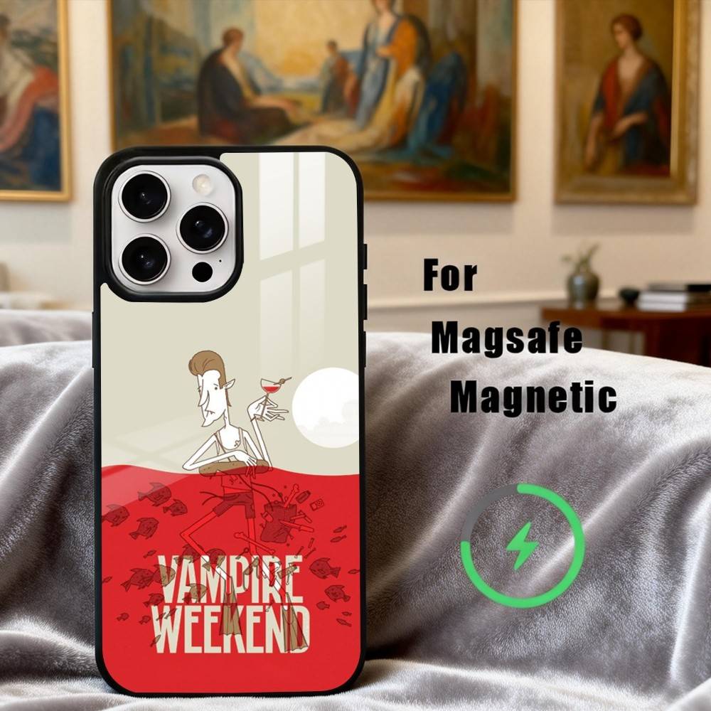 V-Vampire W-Weekend Band Phone Case For iPhone17,16,15,14,13,12,11 Plus,Pro Max Magnetic For Magsafe Wireless Charging