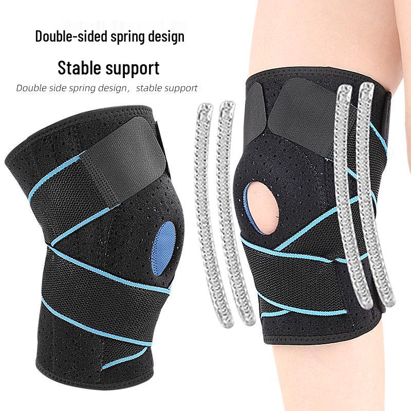 Silicone Non-Slip Knee Brace with Four Springs for Outdoor and Fitness Activities