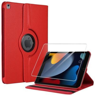 Case + Tempered Glass - BOOLING - for iPad 10.2" - 360° Rotating - Red - Optimal Protection