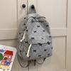 Fashion Bowknot Printed Women's Backpack Corduroy Large Capacity Students Backpack Travel Rucksack Women