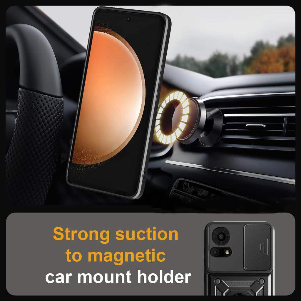 For TCL 50 LE Case with Slide Camera Lid PC+TPU Kickstand Phone Cover
