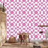 Wallpaper Casual Checkerboard White and Purple 50x1000