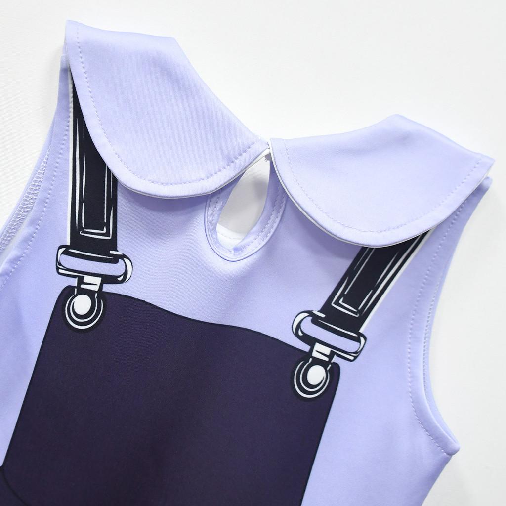 83021 Vestito Senza Maniche con Stampa Lily Lovebraids e Collo a Revers per Bambine