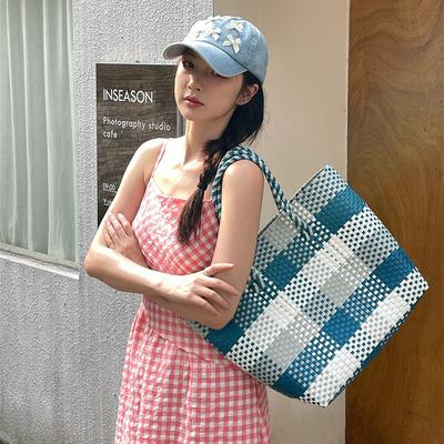 Dámská taška z PVC tkaniny, ležérní tašky, velká kapacita, košík na zeleninu, plastová skořepina, plážová taška