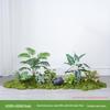 Luxury Faux Green Plant and Flower Decor - Indoor Moss and Grass Clusters for Elegant Landscaping.