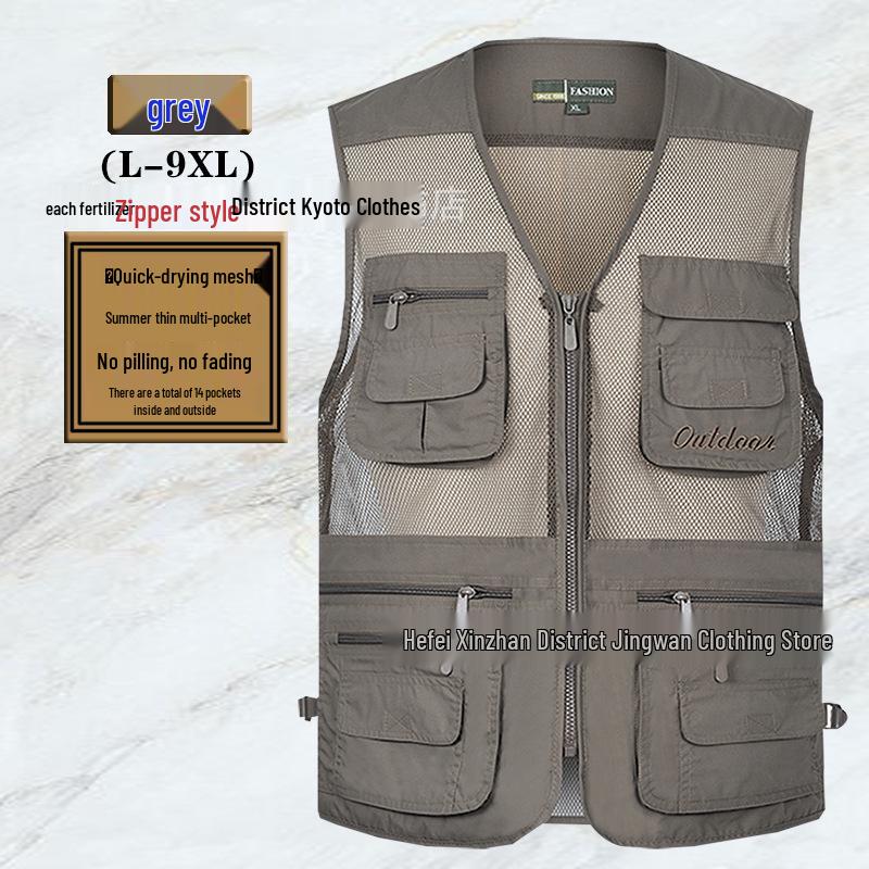 Men's Summer Mesh Multi-Pocket Fishing Vest – Outdoor Lightweight Sleeveless Jacket