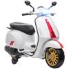 12V Vespa Licensed Kids Electric Motorbike W/ Music, Lights, FM Radio, for 3-6 Years - White