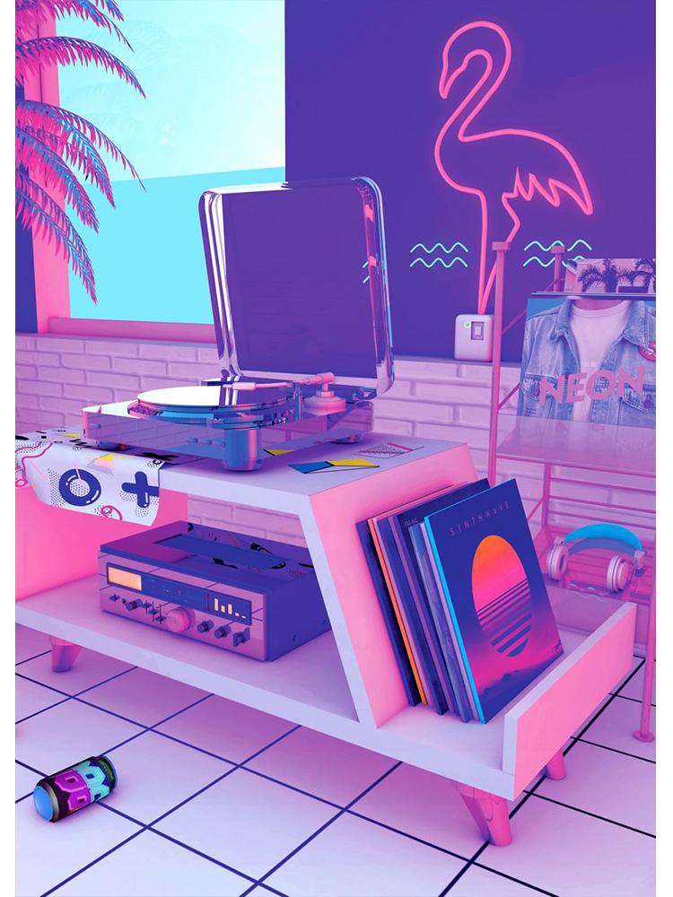Neon Synthwave Arcade Zone Dream Posters Canvas Painting Game Playroom Wall Art Picture For Cafe Club Room Home Decoration