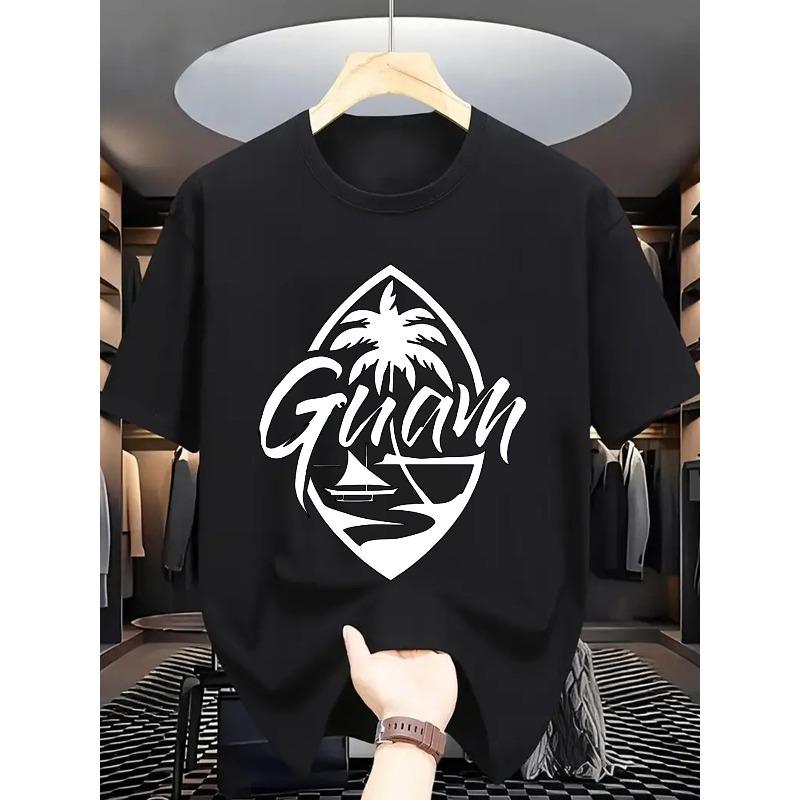 

Men s Fashion Round Neck Pattern Short-Sleeved T-shirt, Cool and Handsome Style, with Unique Printed Figure Suitable for All Kinds of Places to Wear S чёрный