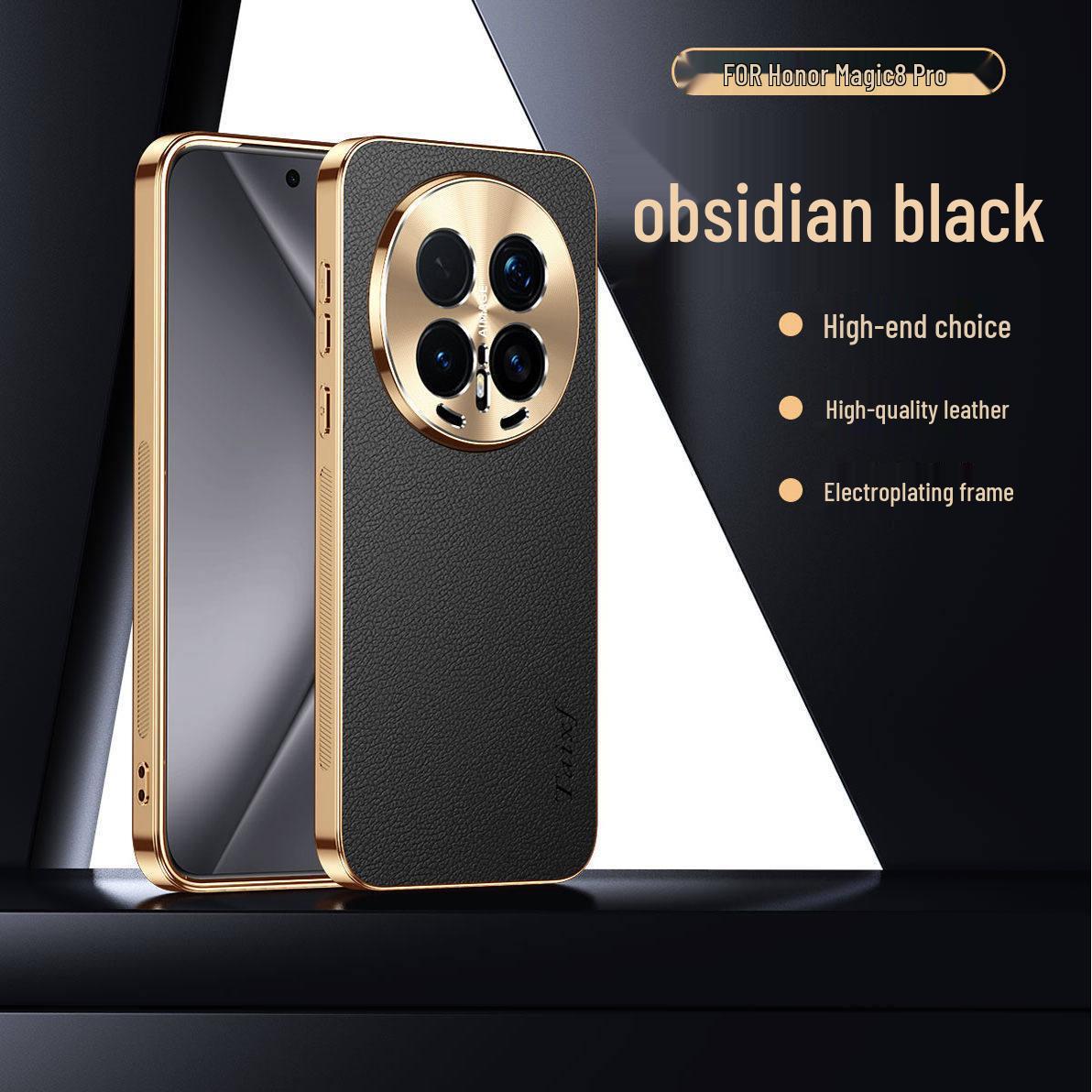 

Honor Magic 8/7 Pro Electroplated Lychee Leather Anti-drop Phone Case for Men Honor Magic 8