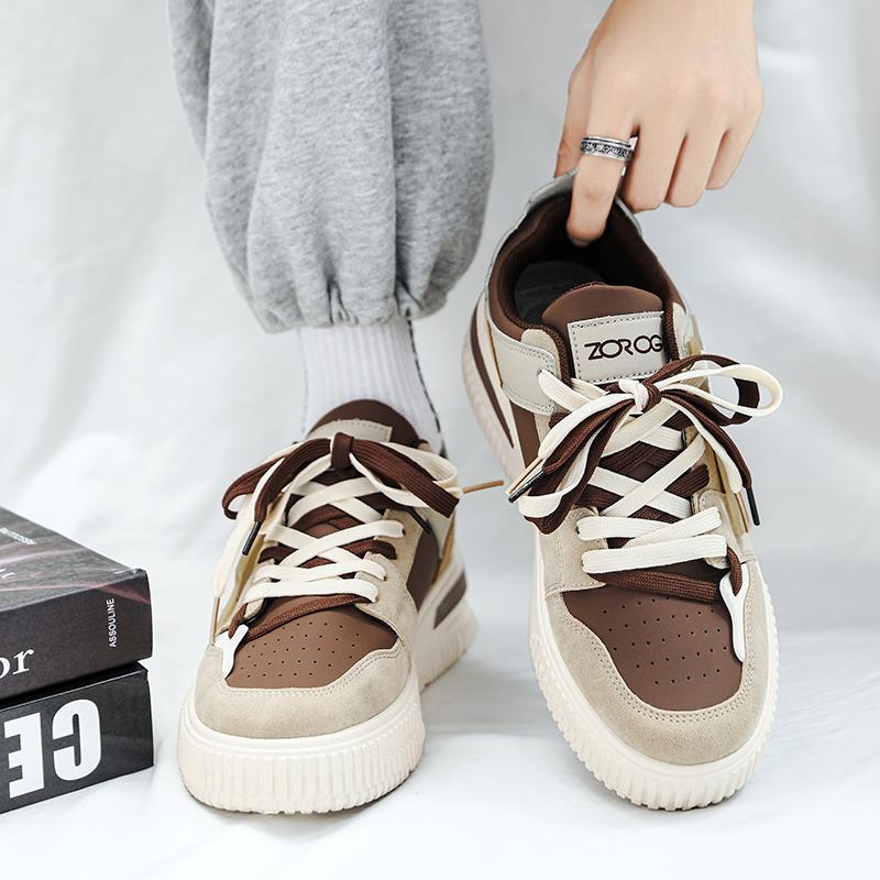 

Мужская повседневная обувь, кожаные уличные прогулочные кроссовки, новинка 2024 года, модная мужская мягкая обувь для отдыха и отдыха, кроссовки, мужская обувь 39 бежевый