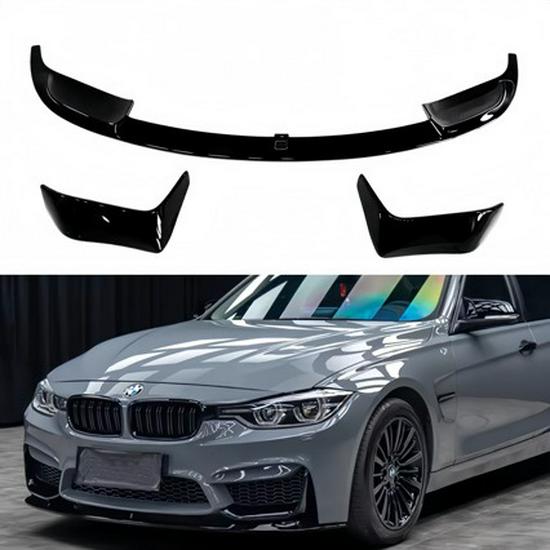 BMW 3 Series F30/F35 328li/330i M3 Style Carbon Fiber Gloss Black Front Lip Bumper Kit