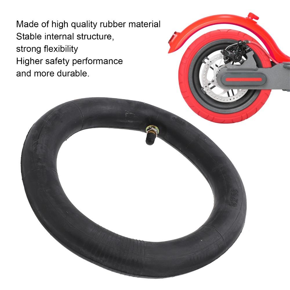 2 Pcs 10×2 Inner Tubes Rubber Black Scooter Inner Tube Straight Valve Tyre Inner Tube for Xiaomi M365, M365 Pro, 1S