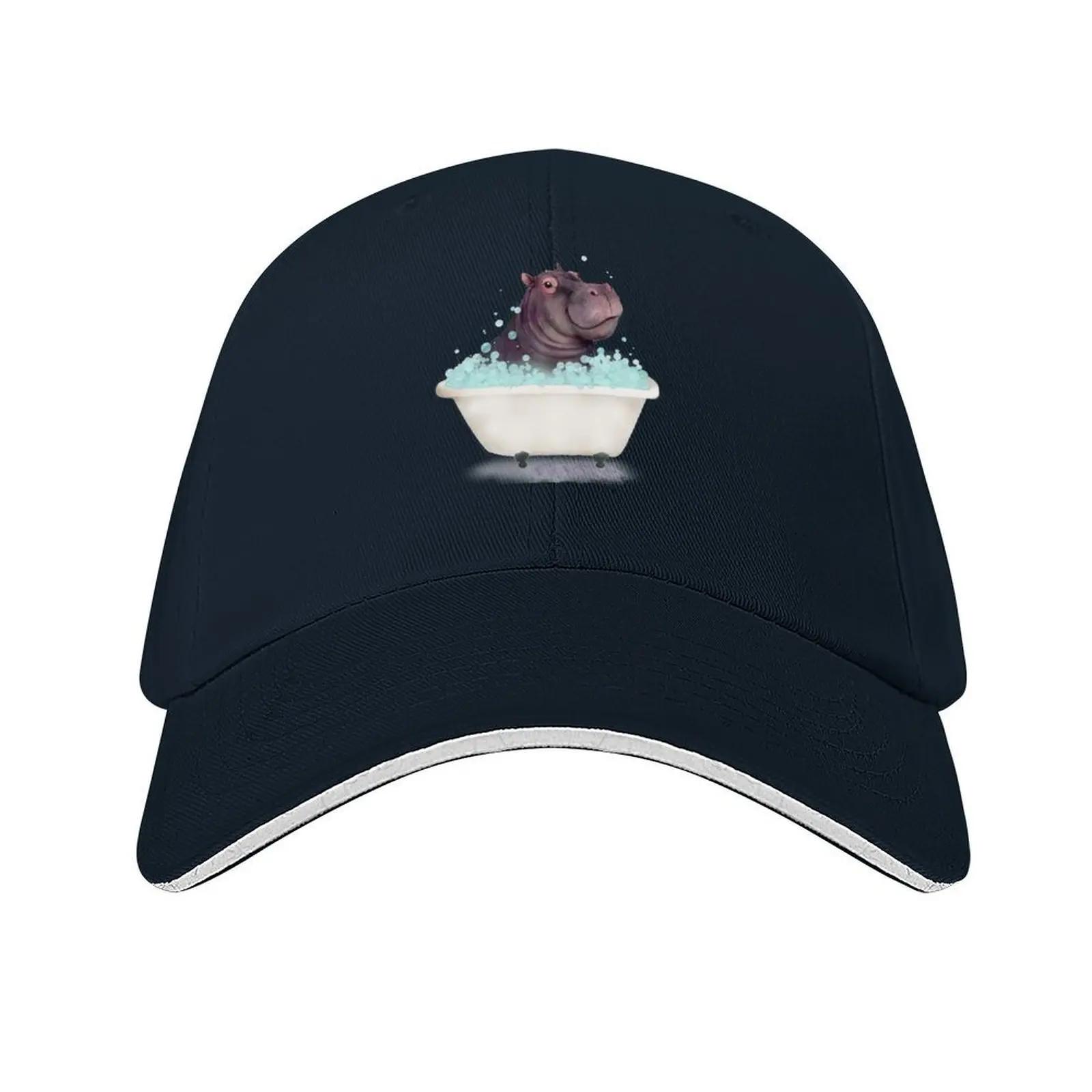 

Hippo in the Bathtub Baseball Cap Funny hats hats on offer New In The Hat Ball Cap Luxury Women Unisexs