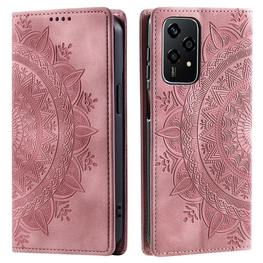 For Honor 200 Lite Case Wallet PU Leather Magnetic Absorption Mandala Floral Phone Cover