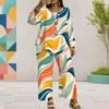 Women Plus Size Printed Round Neck Long Sleeve Layered Top Wide Leg Cropped Pants Two Piece Set