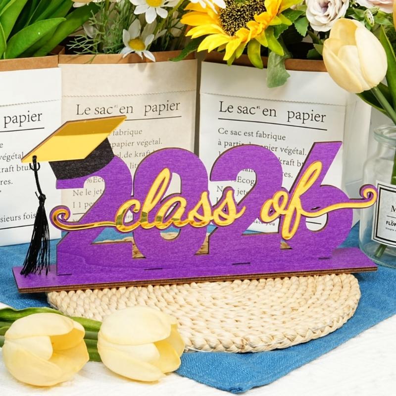 Graduation Decorations Class of 2026 Wood Table Centerpieces Congrats Grad Wooden Sign Graduation Table Toppers Gift
