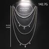 Tassels Shoulder Chain Necklace Multilayer Shine Rhinestone Necklace Back Body Chain  Evening Party