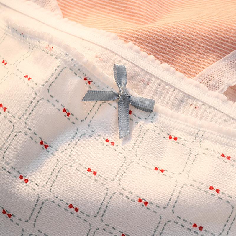 Plus Size Women's New Cute Plain Cotton Soft Breathable Skin Friendly Panties