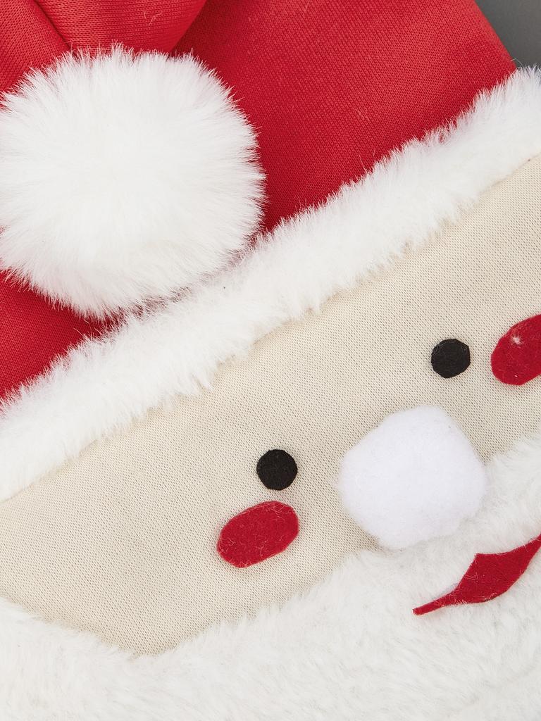 Hund Weihnachtsmann Cosplay Kleider Welpenkleid mit Bommel Welpen Flauschige Kleidung Plüsch Hundeweihnachtsparty Haustier Katze Warme Kapuzen C