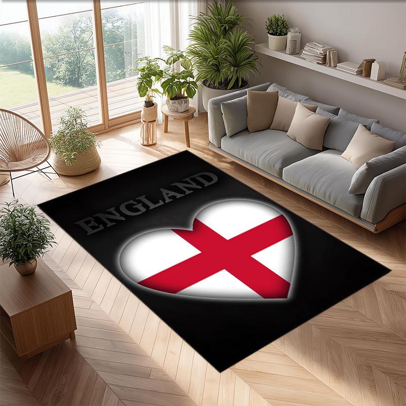 England national football team Printed Flannel Area Rug Non Slip Soft Polyester Floor Carpet Indoor Decor Mat for Bedroom Living Room Sofa