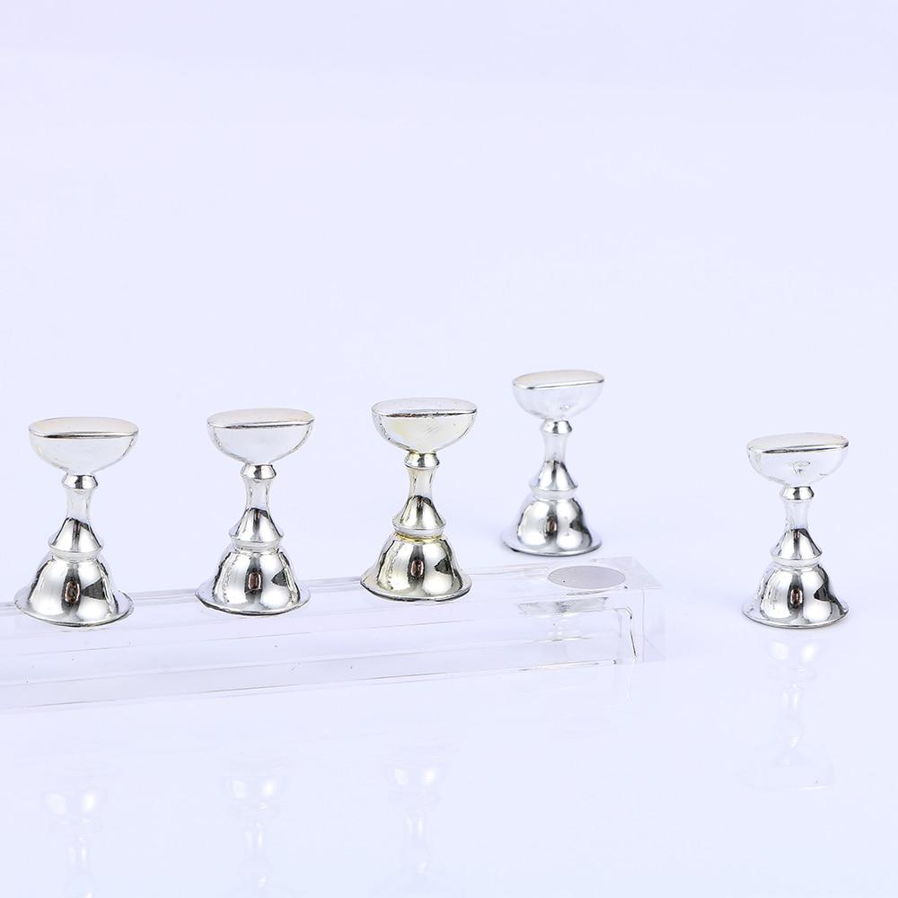 5 Pcs/set False Nail Tips Display Stand Holder Set Magnetic Clear Showing Shelf Practice Holders
