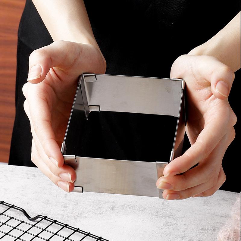 Stainless Steel Cake Mold Ring Adjustable Square Mousse Circle Cake Decorating Tool Cake Cutter Mousse Dessert Baking Mould