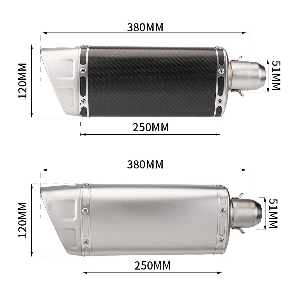 Motorcycle carbon fiber exhaust pipe tail connection integrated exhaust pipe FOR 51MM MT09 FZ09 MT07 GSX250 M11 muffler with db
