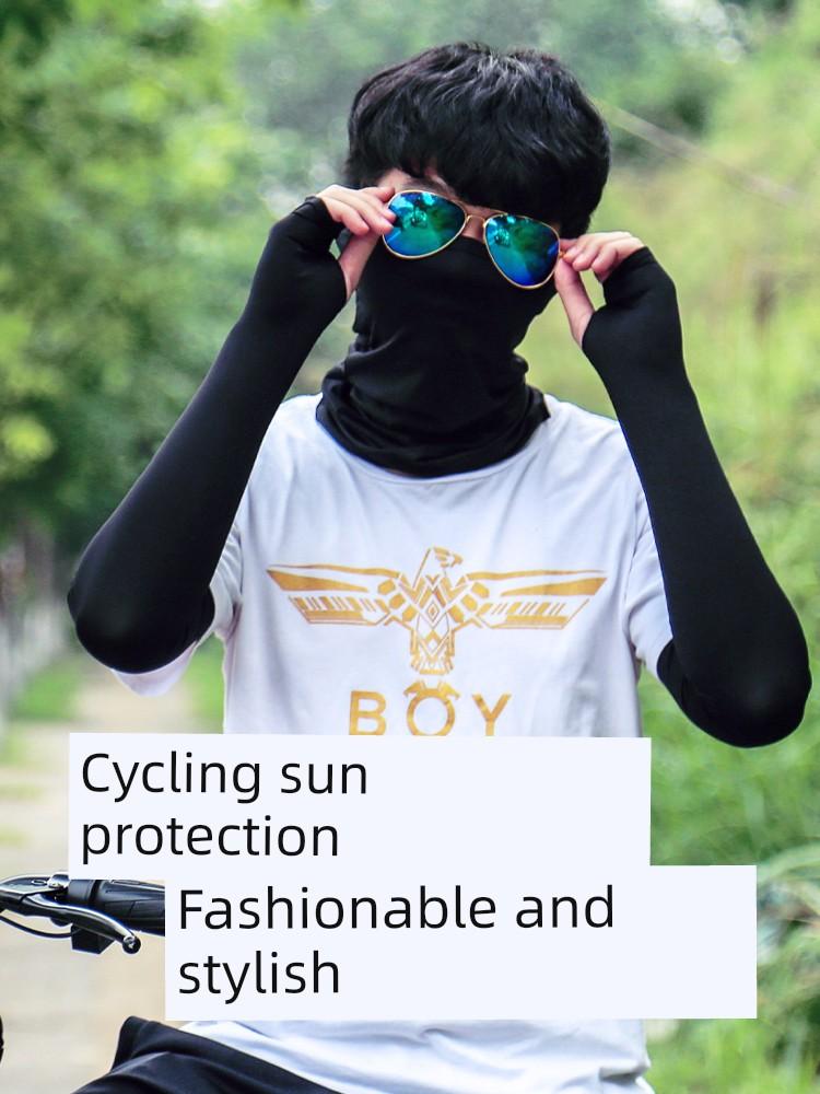 Ice Silk Sun Protection Mask Neck Gaiter for Men, Summer Fishing Camouflage Neck Cover, Thin Sleeve Cover, Summer Headscarf, Face Scarf for Men