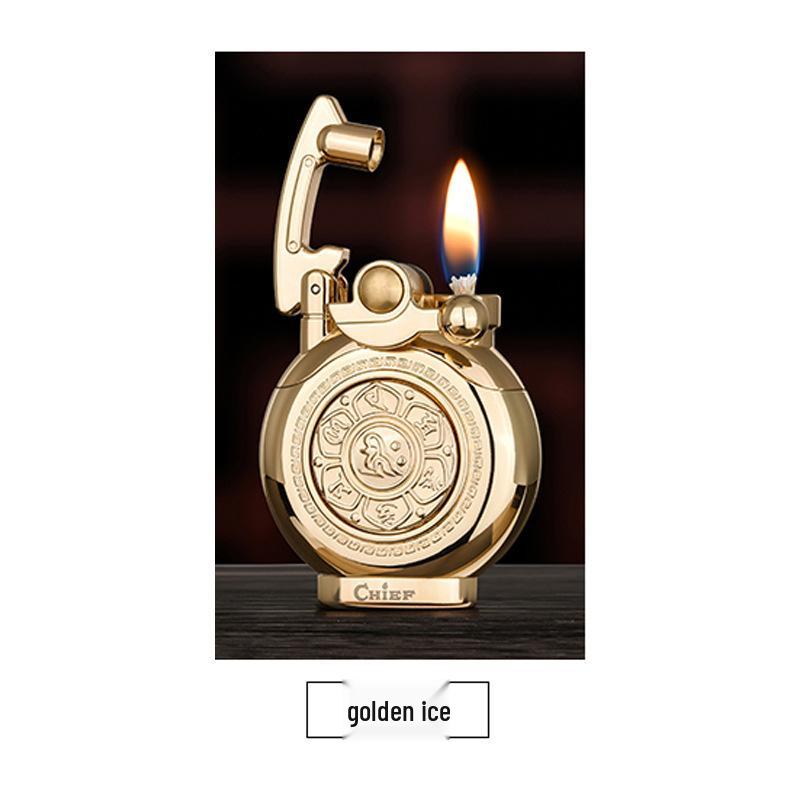 Leader CHIEF Automatic Ejection Windproof Kerosene Lighter - Creative Rocker Design for Personality and Decompression.