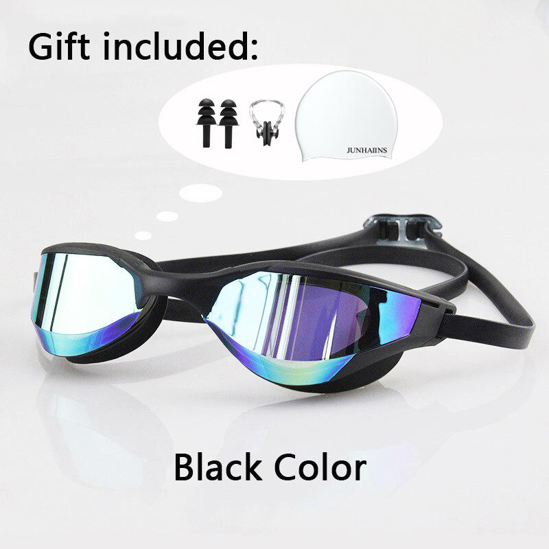 Meslek Yarış Yüzme Gözlüğü Kaplama Su Geçirmez UV Koruması Yarışma Buğu Önleyici Gözlükler Açık Hava Maç Gözlükleri