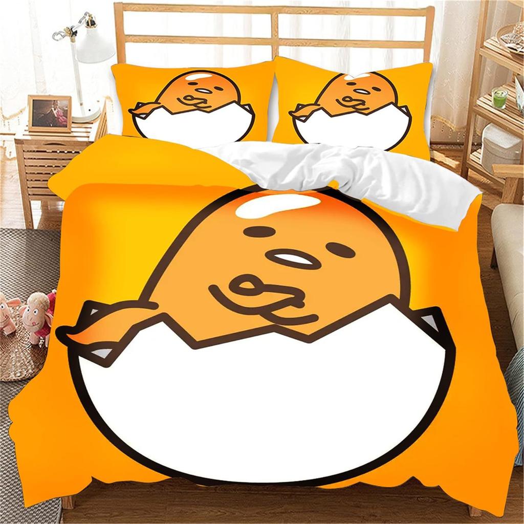Bedding Three-Piece Set 3D Digital Printing Cute Q Cute Egg Quilt Cover Three (Four) Pieces