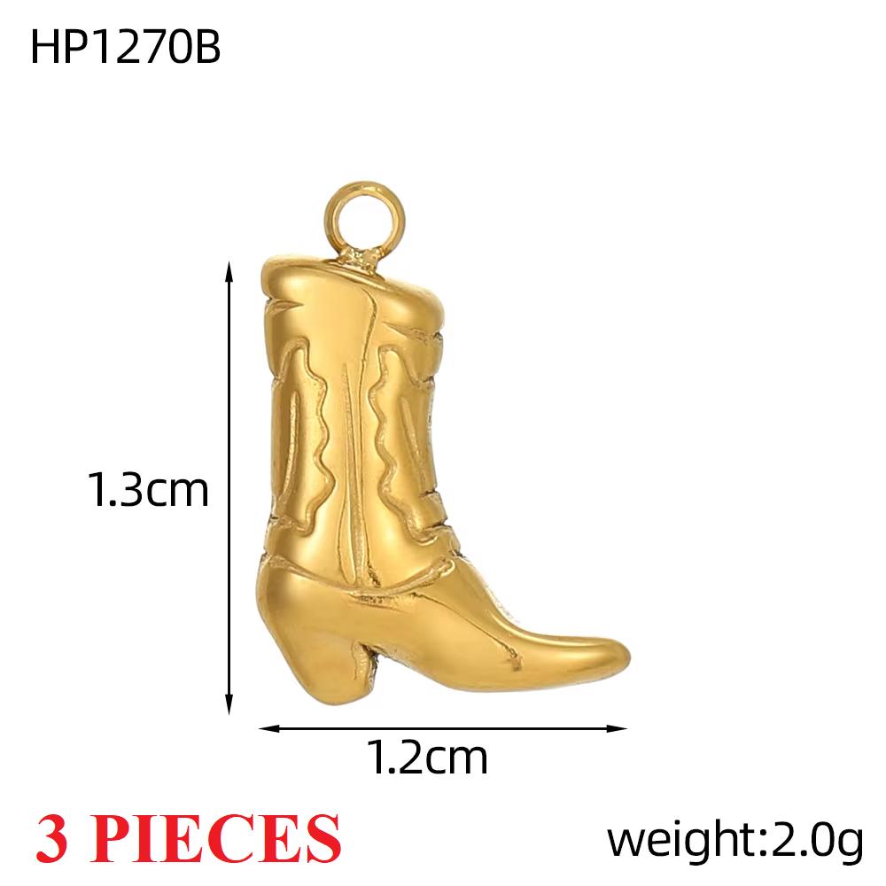 3PCS/LOT CARLIDANA Gold Plated Enamel Charms, Sun Star Boots Halloween Pendants, Stainless Steel DIY Jewelry With Clasp
