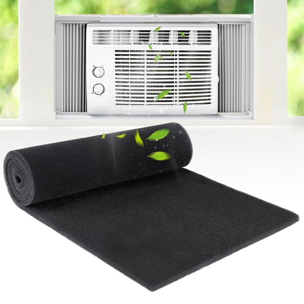 Can be cut activated carbon foam pre-filter roll suitable for air conditioning air purifier black 150*40*0.8cm