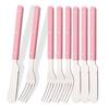Blue Silver 8Pcs Dinnerware Acrylic Handle Knife Fork Set Stainless Steels Cutlery Set Western Dinner Kitchen Flatware