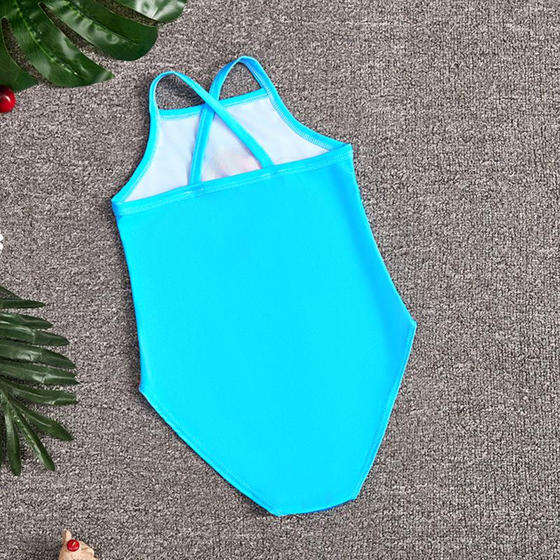 Exclusive Mermaid Print Halter Bikini for Baby Girls - One-Piece Swimsuit & Cartoon Vest Set