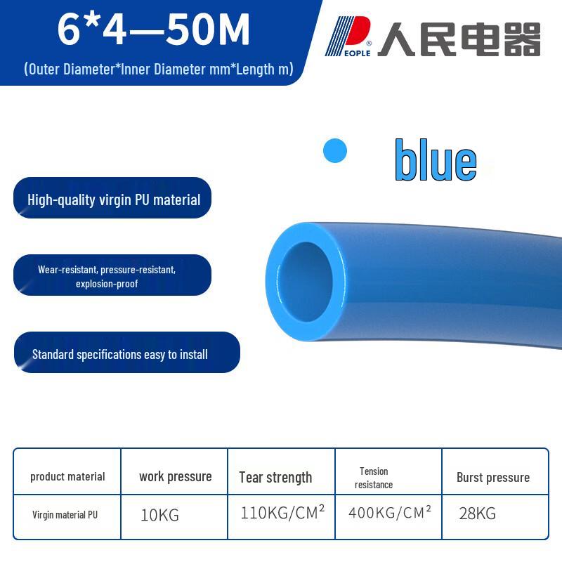 Renmin PU Air Hose CN plug (adapter included) 6x4mm